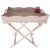 Infuse your home with the perfect blend of style and functionality with the Scallop Design Butler Tray with Wooden Legs....