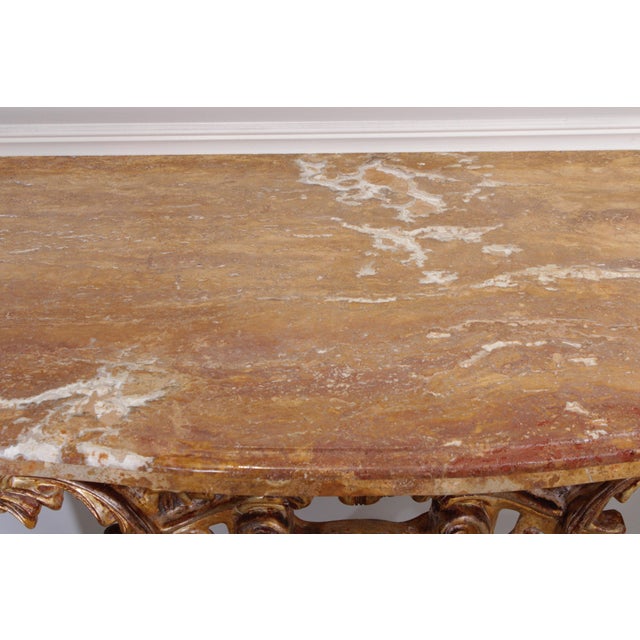 Outstanding French Paint Decorated Marble Top Console Table For Sale - Image 10 of 13
