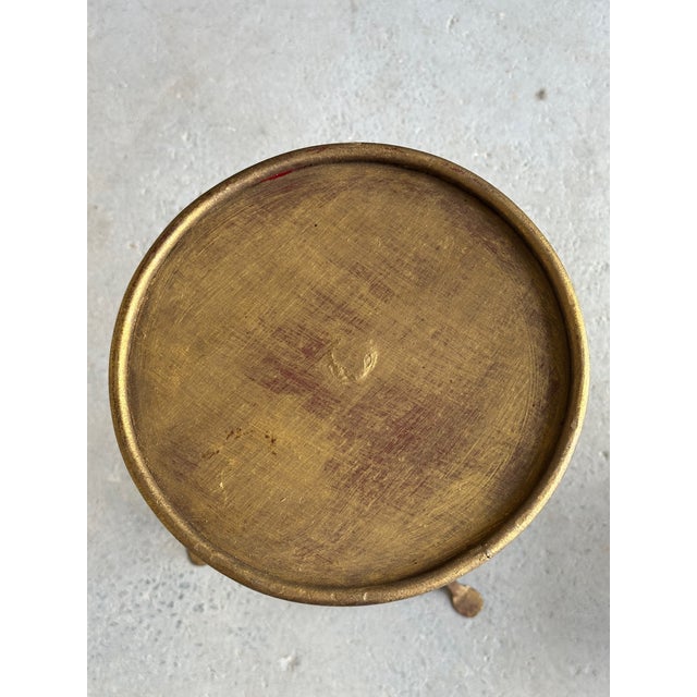 Spanish Gilt Iron Drinks Table With Pointed Stem and Tripod Base, 1950s For Sale - Image 10 of 10