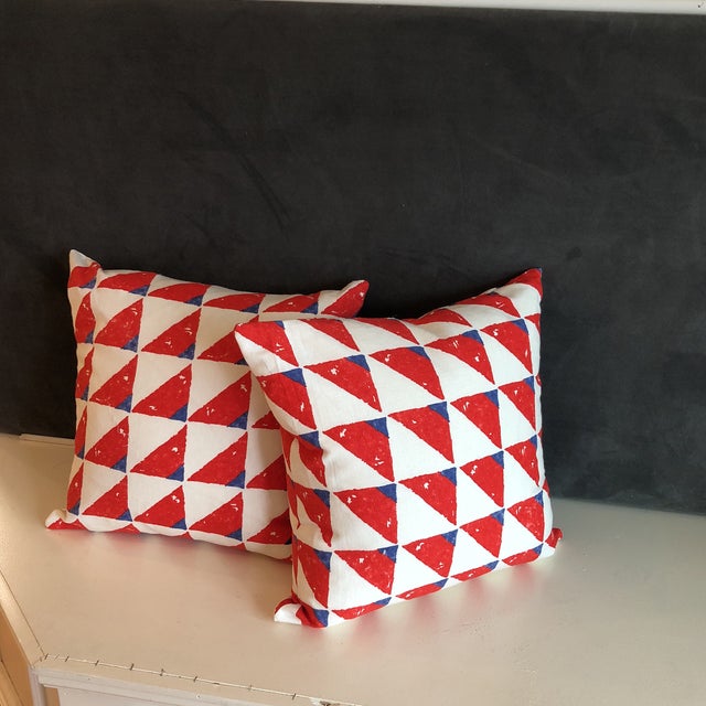 Red Sea Cloth Pillows - A Pair For Sale - Image 8 of 8