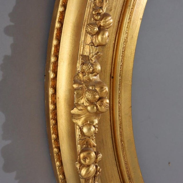 Oversized 46" Antique Victorian First Finish Gilt Wood Oval Frame C1890 For Sale - Image 4 of 8