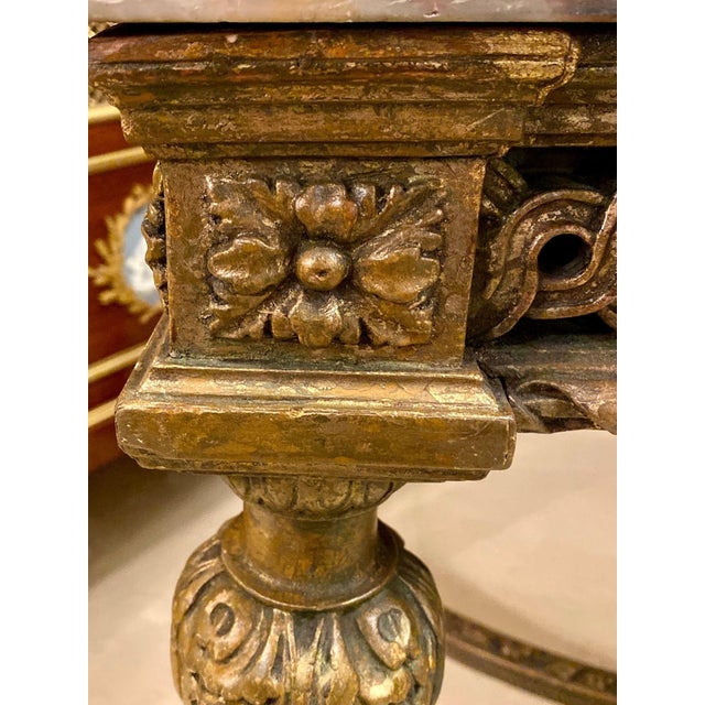 Maison Jansen, Louis XVI Center Table, Marble, Giltwood, France, 20th C. For Sale - Image 9 of 18