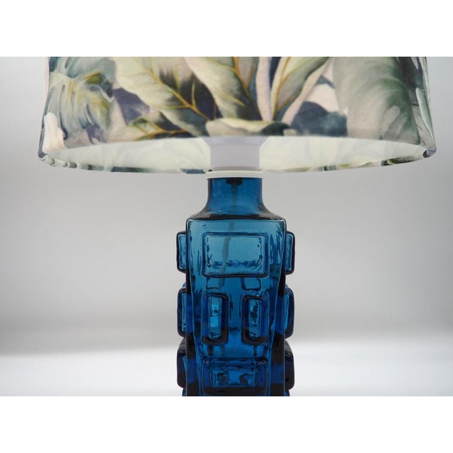 Vintage Scandinavian Blue Glass Lamp from Pukeberg, Sweden, 1970s For Sale - Image 10 of 14