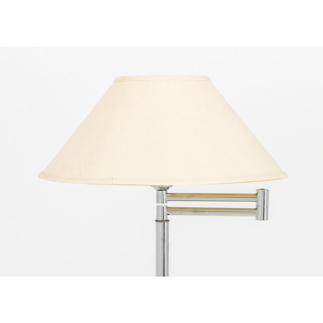Late 20th Century Nessen Studio Swing Arm Chrome Floor Lamp For Sale - Image 5 of 7
