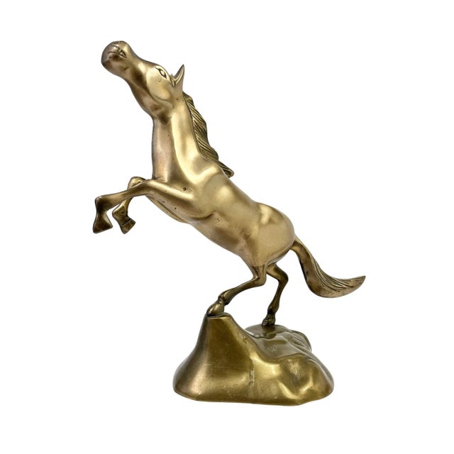 Brass 1970s Brass Rearing Horse For Sale - Image 8 of 8