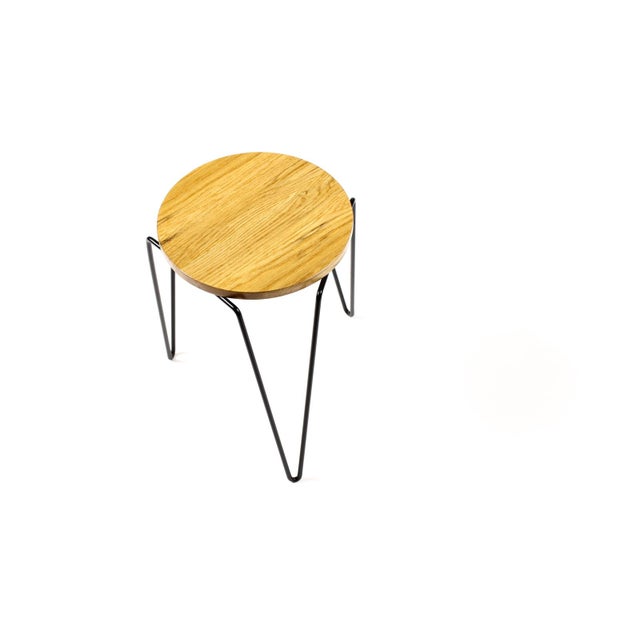 Wood 1960s Mid Century Vintage Attributed to Florence Knoll Model #75 Stacking Stool Side Table — White Oak + Iron — Pair For Sale - Image 7 of 7