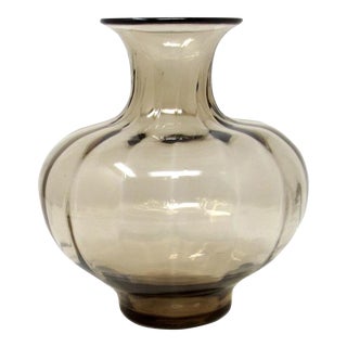 Smoke Optic Glass Vase by Larry Lasso for Mikasa Japan For Sale