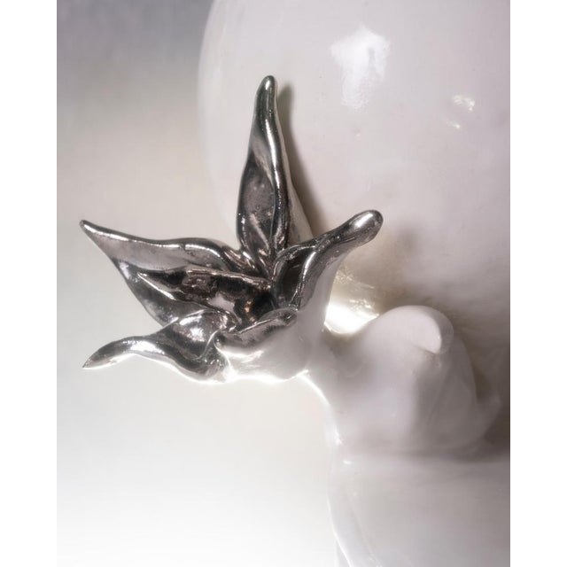 Ceramic White Magic Stool by Lucile Gracile For Sale - Image 7 of 8