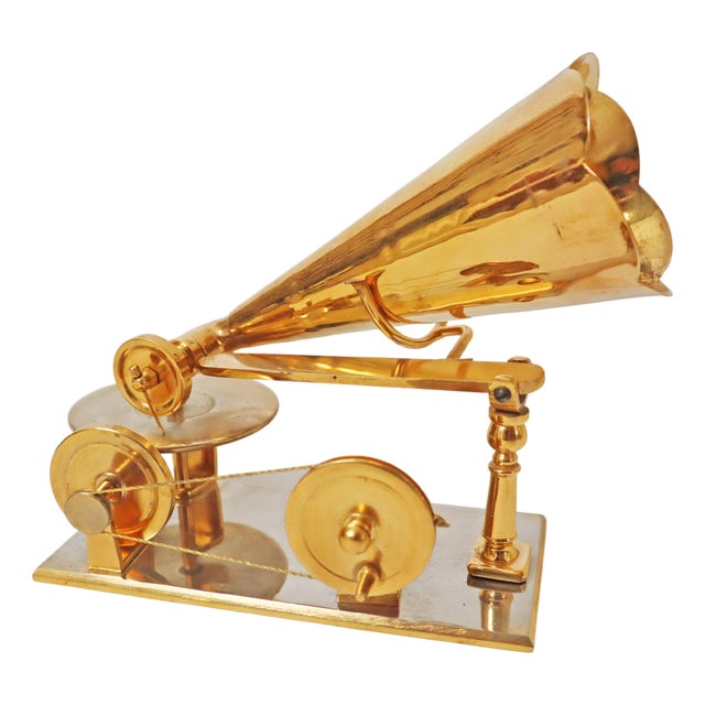 Handcrafted Golden First Gramophone by Emil Berliner, Germany, 1887 For Sale
