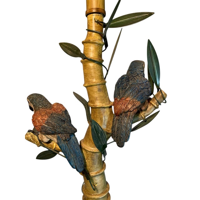 Mid 20th Century Faux Bamboo Parrot Floor Lamp For Sale - Image 4 of 9