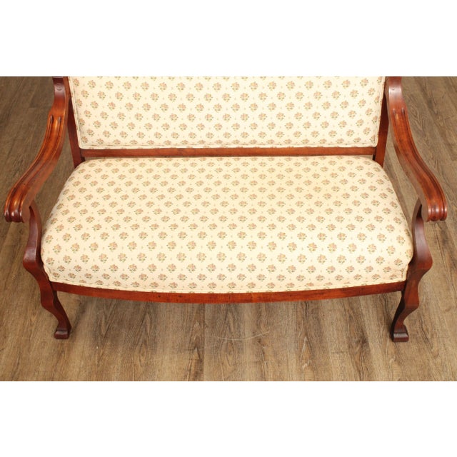 Antique Victorian Figural Carved Frame Settee For Sale - Image 10 of 12