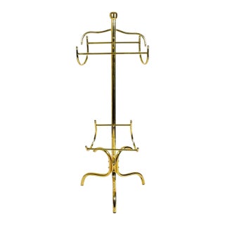Mid-Century Modern Brass Gentleman's Butler Valet Stand, Circa 1960s–1970s For Sale