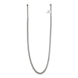 7.11 Ct 3-Prong Diamond Tennis Necklace For Sale
