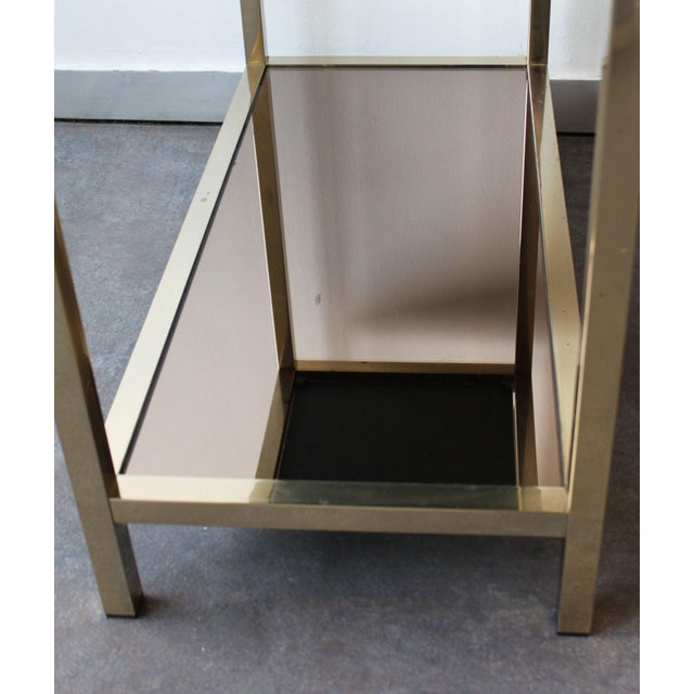 Hollywood Regency Style Smoked and Mirrored Glass Shelf, 1970s For Sale - Image 7 of 9