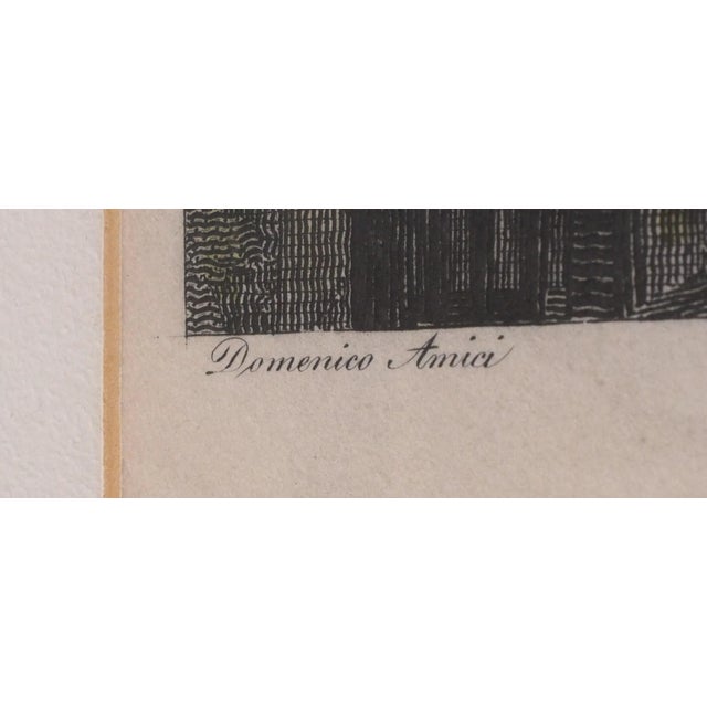 Vintage Pair of Italian Colored Engraving Etchings in Frames For Sale In Philadelphia - Image 6 of 12