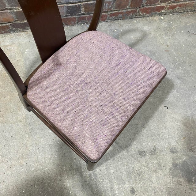 Mid 20th Century Four Dining Chairs W Purple Fabric For Sale - Image 5 of 7