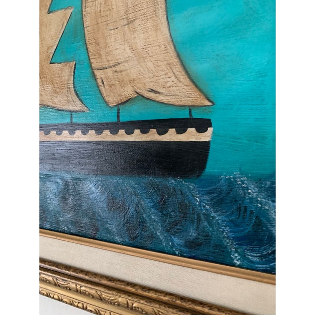 Traditional Contemporary Impressionist Style Seascape Painting on Canvas, Framed For Sale - Image 3 of 5