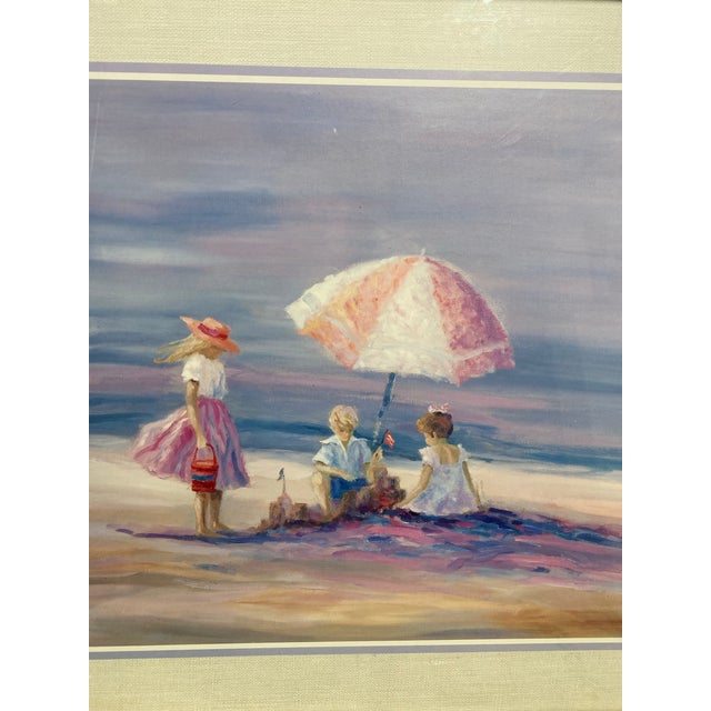 1990s Nora DeBolt Coastal Beach Lithographs in Light Wood Frames, 1992 - a Pair For Sale - Image 10 of 12