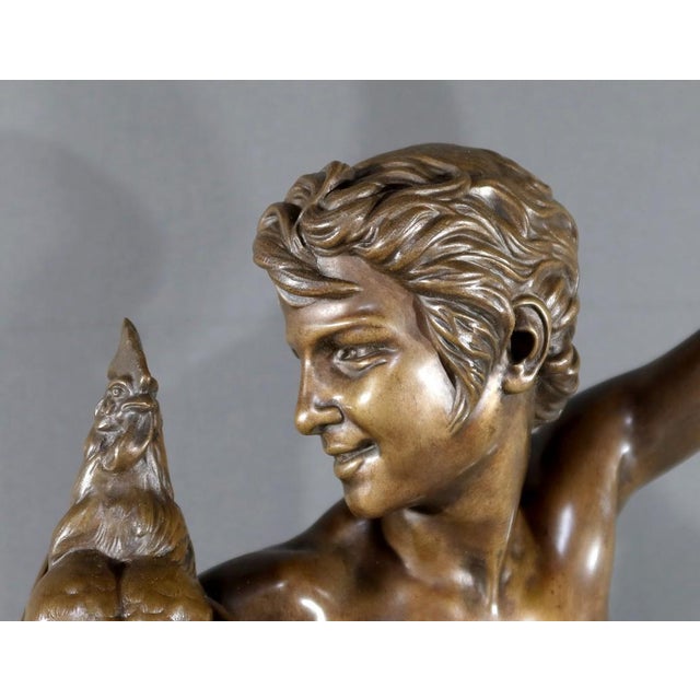 Metal A. Falguière, Winner in the Cockfight, Late 19th Century, Bronze For Sale - Image 7 of 18