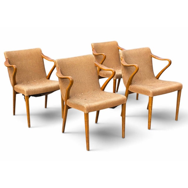 1930s Set of Four Axel Larsson Model 1522 Armchairs for Bodafors, Swedish Modern, 1930s For Sale - Image 5 of 14