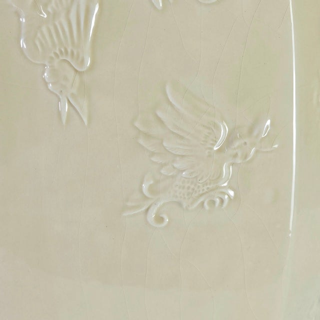 Vintage Italian Chinoiserie Ceramic Garden Seat – Cream Blanc-De-Chine Floral Hexagonal Stool, 20″ For Sale - Image 12 of 12