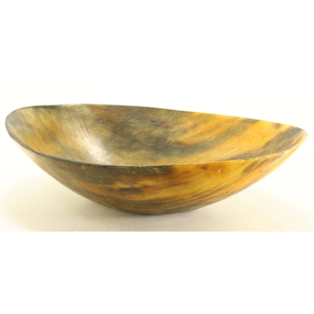 19th Century Large Oval Cattle Horn Bowl For Sale - Image 4 of 12