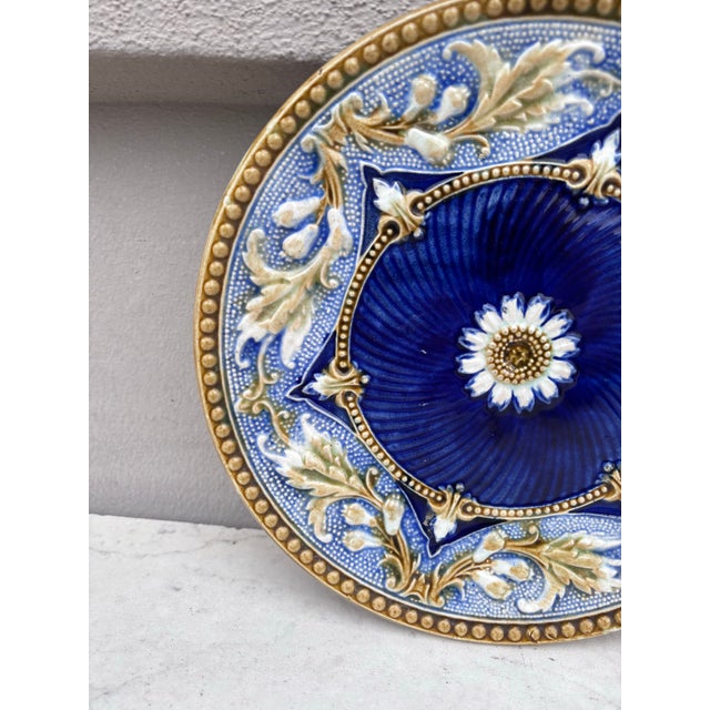 Rococo 19th Century French Majolica Navy Plate For Sale - Image 3 of 4