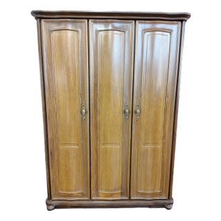 Luxury Vintage Japanese Wardrobe Cabinet – Mirrored Interior, Modular Shelves, and Original Hardware For Sale
