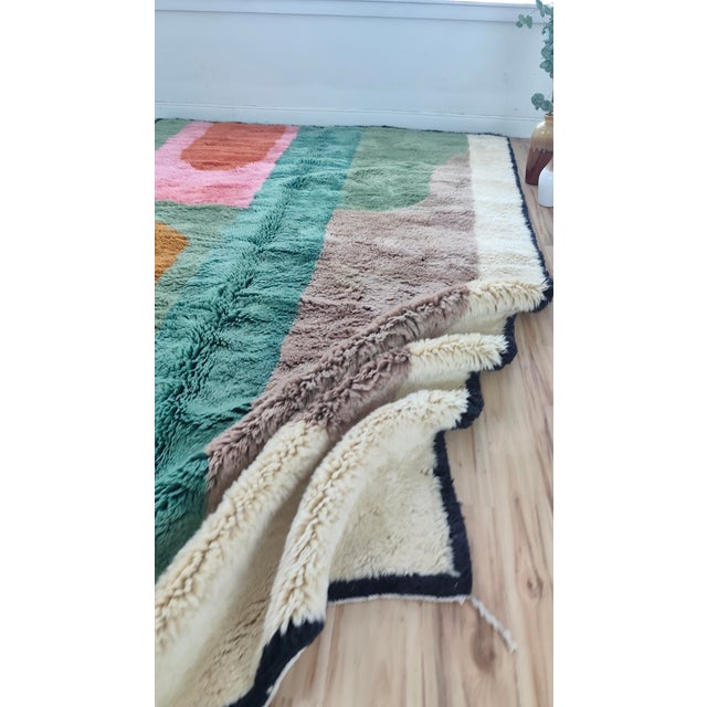 Textile Handmade Moroccan Beni Mrirt Rug, Color Block Abstract, 10' X 6'8" For Sale - Image 7 of 15