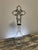 Gothic Handmade Crystal Cross Assemblage Sculpture on Clear Glass Bottle For Sale - Image 3 of 7