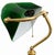Vintage brass banker’s desk lamp with an emerald green glass shade and polished brass finish. A classic statement piece...
