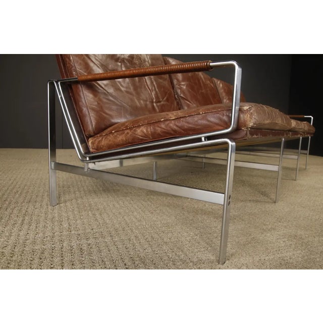Brown Preben Fabricius & Jørgen Kastholm for Alfred Kill 'Fk-6720' Leather Sofa, 1960s For Sale - Image 8 of 18