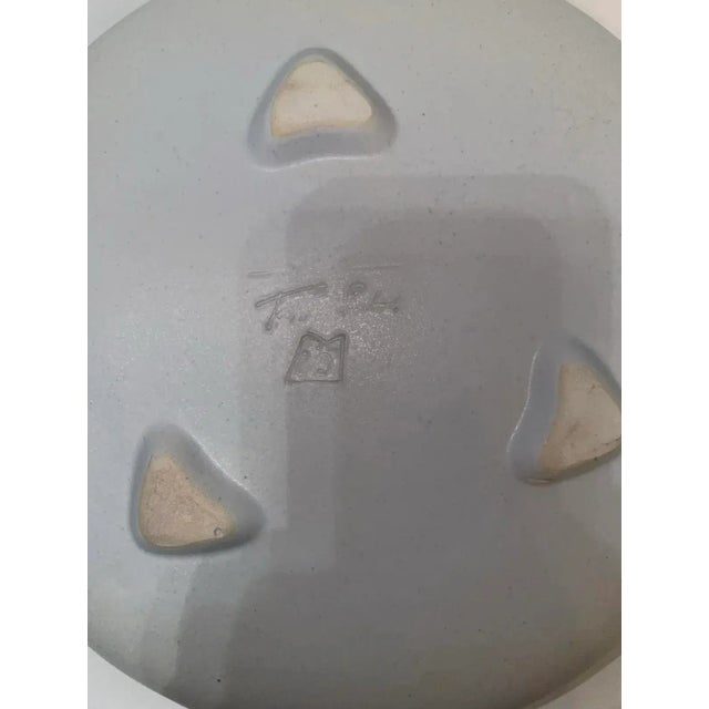 Mid-Century Modern Vintage Studio Pottery Sculptural Bowl Applied Leaf Organic Modern Signed Art Newcomb Style For Sale - Image 3 of 12