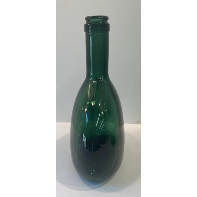 Vintage Green Glass Wine Bottle For Sale - Image 4 of 5