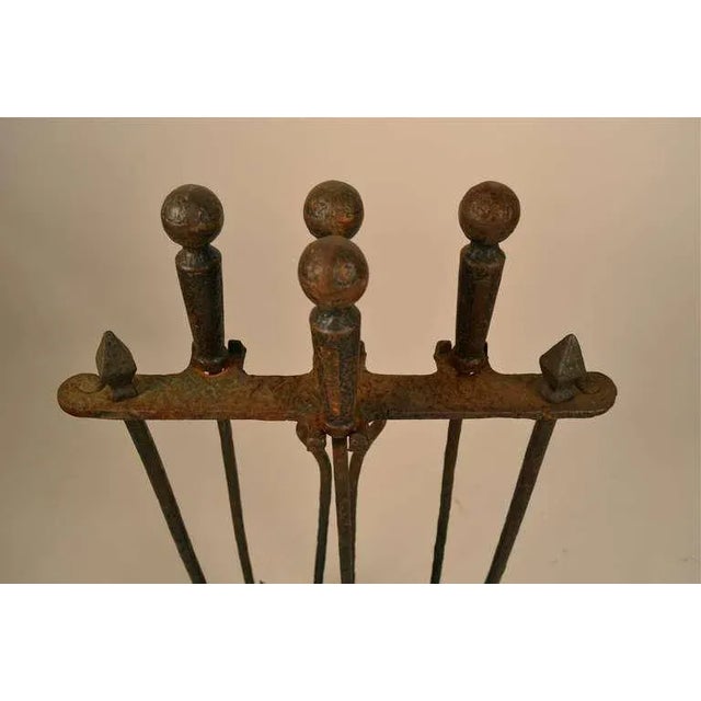 Metal Five Piece Arts & Crafts Fireplace Tool Set For Sale - Image 7 of 9
