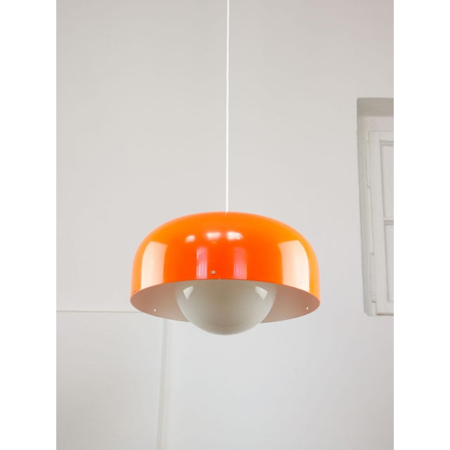 Orange Big Space Age Pendant in Orange from Guzzini, 1970s For Sale - Image 8 of 18