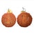 1970s Vintage Orange Glass Beaded Large Round Orb Globe Chandelier Pendent Light Fixtures- A Pair For Sale - Image 5 of 13