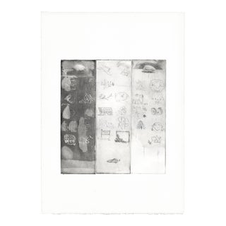1993 Triptych Etching in the Manner of Jean-Michel Basquiat For Sale