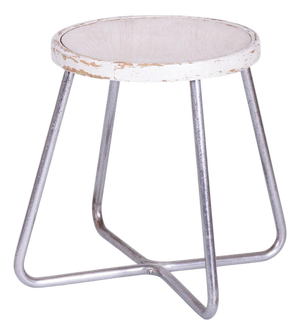 Bauhaus Stool in Beech, Chrome, and Steel from Mücke-Melder, Czech, 1930s