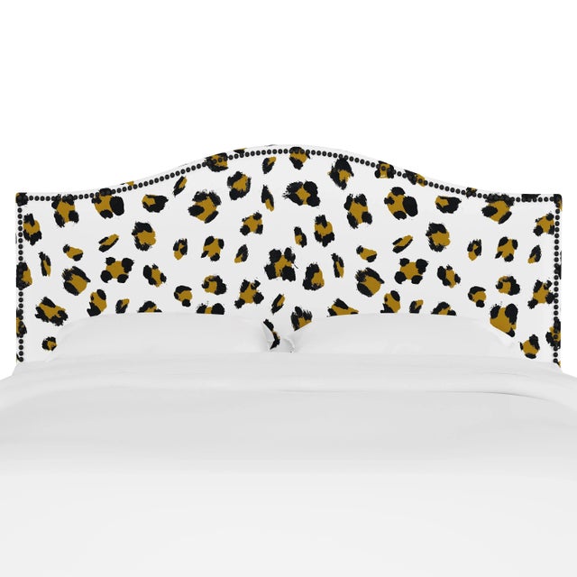 Transitional Ashland Headboard in Ochre Brush Cheetah, Full For Sale - Image 3 of 6