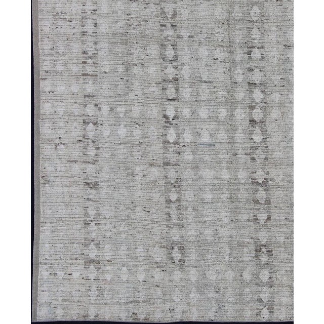 Modern Casual Modern Design Rug in Light Green and Neutral Tones For Sale - Image 3 of 12