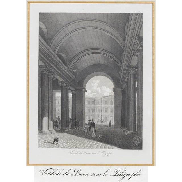 Early 19th Century Engravings of the Entrances to the Louvre by Louis-Pierre Baltard, Framed - Set of 4 For Sale In Boston - Image 6 of 11