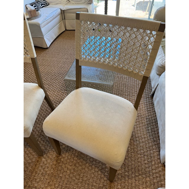 Textile Coastal Cream Chair Set of Two (Dining/Extra Seating) For Sale - Image 7 of 7