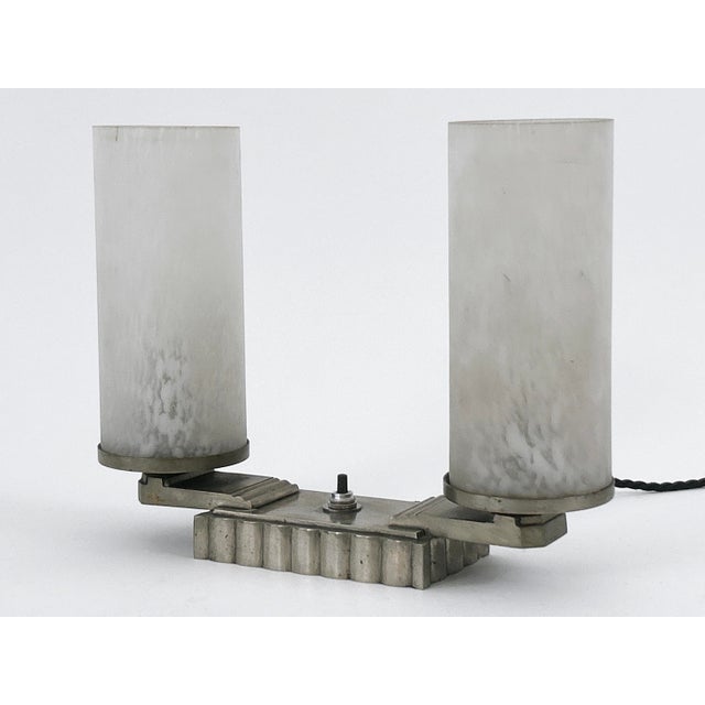 1920s Art Deco Brass and Glass Table Lamp, France, 1920s For Sale - Image 5 of 18