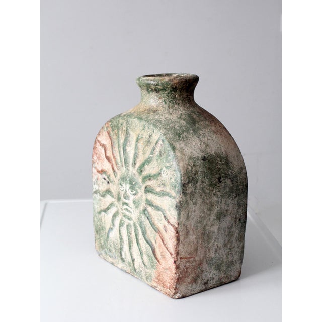 Vintage Cement Sun and Moon Vase Sculpture For Sale - Image 11 of 17