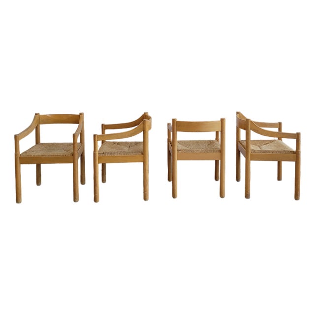 1970s Carimate Chairs Attributed to Vico Magistretti, Set of 4 For Sale