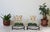 Pair of vintage cast iron Dalmatian dog food and water bowl holders. No makers mark. Age wear to painted finish. Some...