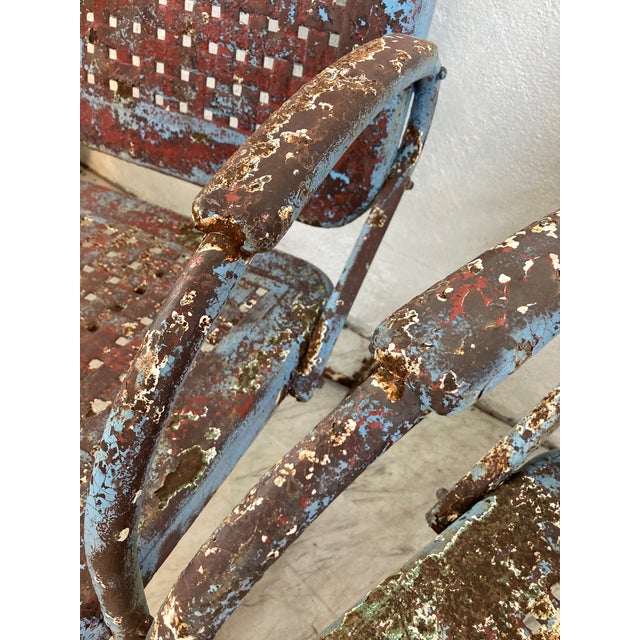 Rustic Outdoor Metal Chairs, a Pair Chairish