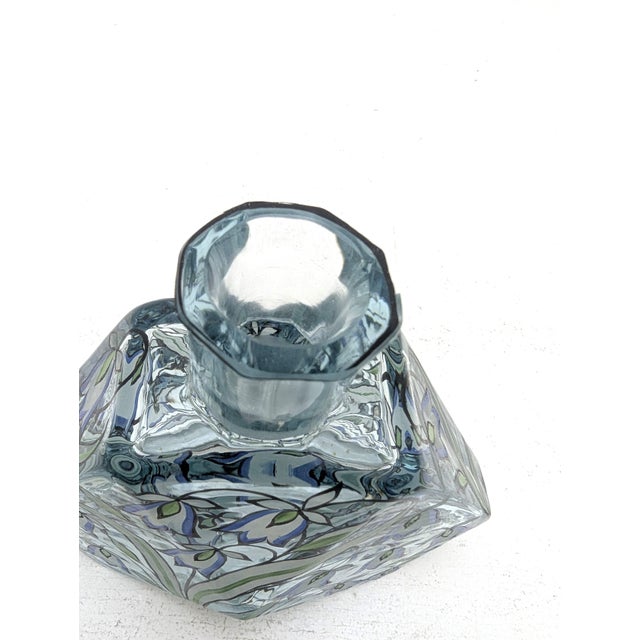 Vintage Art Deco Carafe with Glasses in Hand-Painted Crystal Glass, 1930, Set of 5 For Sale - Image 6 of 17