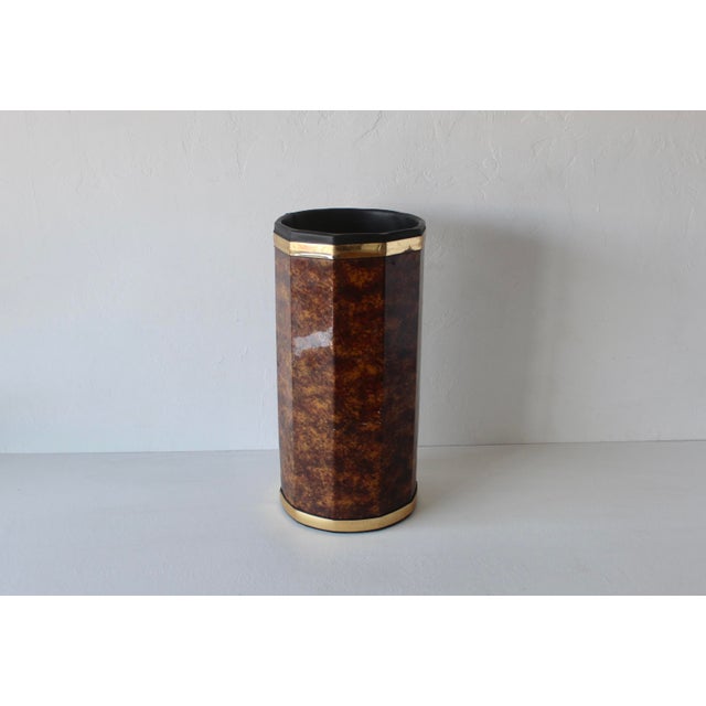 Vintage 1970s Kraftware Nyc Faux Burl Wood Umbrella Stand Cane Holder For Sale - Image 14 of 18